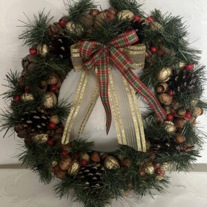 Doğadan yeni yıl kapı süsü (çapı 30 cm)