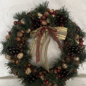 Doğadan yeni yıl kapı süsü (çapı 30cm)