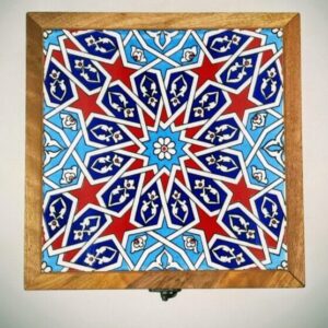 ÇİNİ MOTİFLİ AHŞAP TAKI KUTUSU-DEKORATİF OBJE-0011