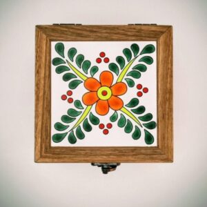 ÇİNİ MOTİFLİ AHŞAP TAKI KUTUSU-DEKORATİF OBJE-0004