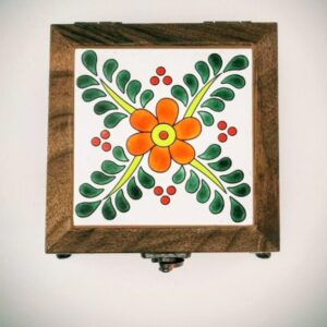 ÇİNİ MOTİFLİ AHŞAP TAKI KUTUSU-DEKORATİF OBJE-0003